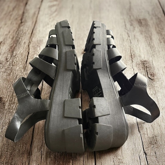 New American Eagle Womens Fisherman Sandals Size 11 Black Open Toe Chunky Heel - Picture 7 of 16